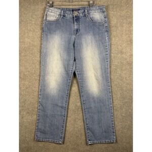 Bandolino Mandie Straight Leg Jeans Light Wash Stretch Size‎ 12S Blue